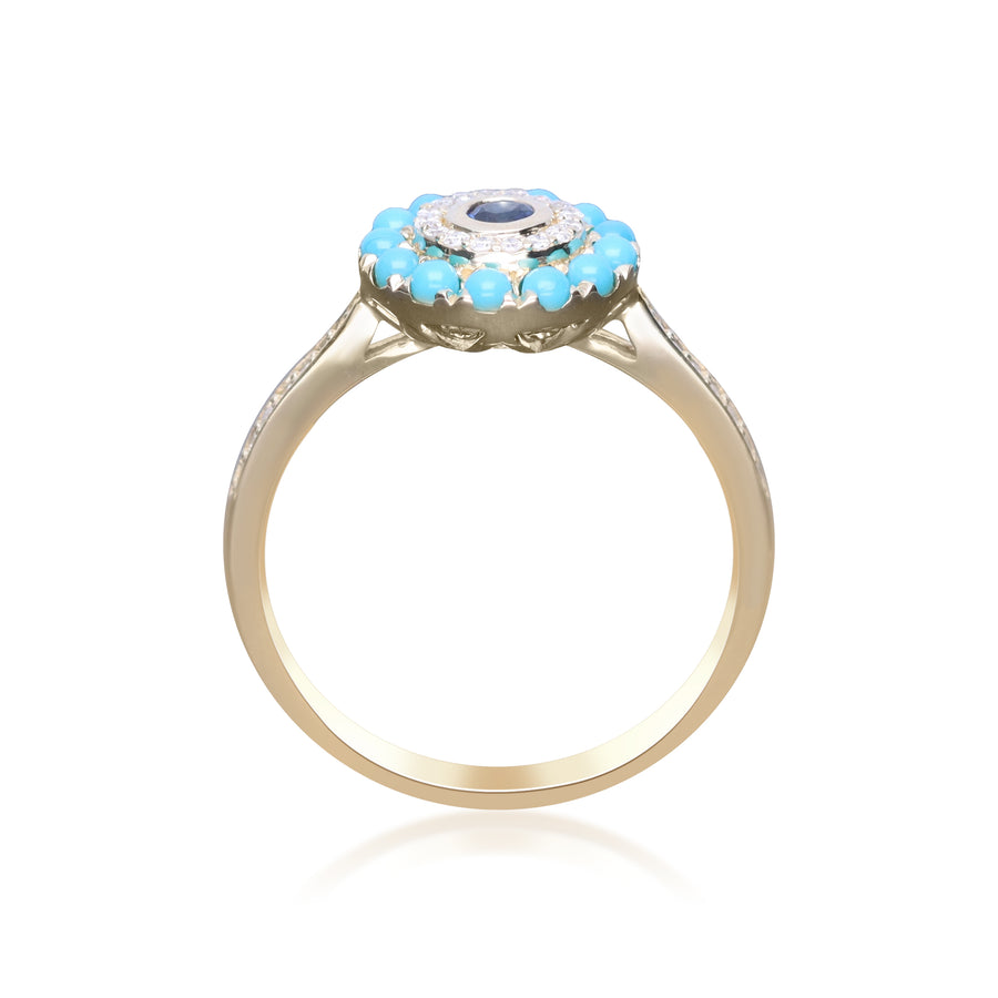 Emery 10K Yellow Gold Round-Cut Blue Sapphire Ring