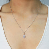 Florence 14K White Gold Round-Cut White Diamond Pendant