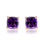 Ashlyn 10K Yellow Gold Cushion-Cut Brazilian Amethyst Earring