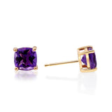 Ashlyn 10K Yellow Gold Cushion-Cut Brazilian Amethyst Earring