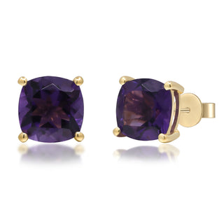 Ashlyn 10K Yellow Gold Cushion-Cut Brazilian Amethyst Earring