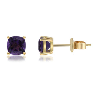 Ashlyn 10K Yellow Gold Cushion-Cut Brazilian Amethyst Earring