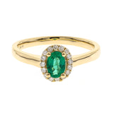 Timeless Beauty: Anya 10K Yellow Gold Ring with Oval-Cut Natural Zambian Emerald