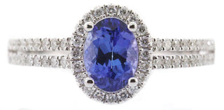 Emilia 14K White Gold Oval-Cut Tanzanian Tanzanite Ring