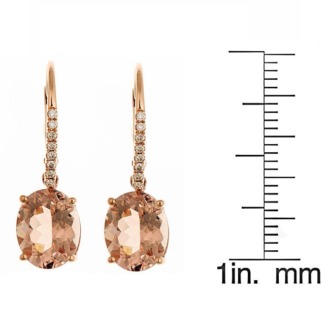 Ryan 14K Rose Gold Oval-Cut Madagascar Morganite Earring