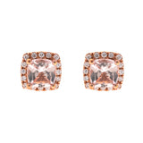 Amelia 10K Rose Gold Cushion-Cut Morganite Earrings
