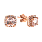 Amelia 10K Rose Gold Cushion-Cut Morganite Earrings