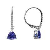 Sage 14K White Gold Trillion-Cut Tanzanite Earring