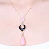 Billie 14K Yellow Gold Pear-Cut Peruvian Pink Opal Necklace