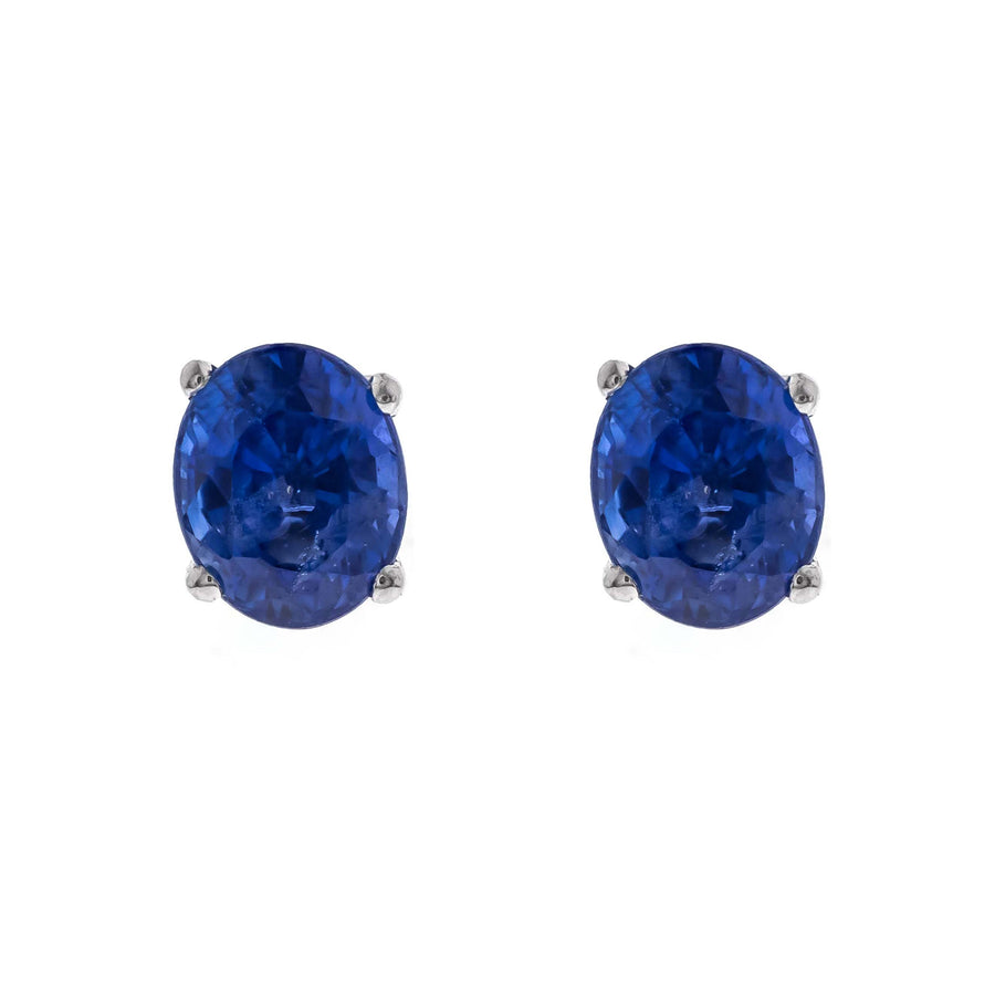 Harlee 14K White Gold Oval-Cut Ceylon Blue Sapphire Earring