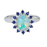 Vinty 10K White Gold Oval-Cut  Ethiopian Opal Ring