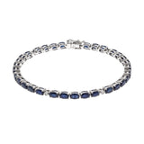 Arya 10K White Gold Oval-Cut Blue Sapphire Bracelet