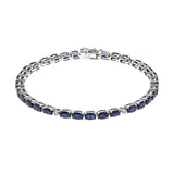 Arya 10K White Gold Oval-Cut Blue Sapphire Bracelet