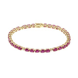 Evangeline 10K Yellow Gold Oval-Cut Mozambique Ruby Bracelet