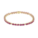Evangeline 10K Yellow Gold Oval-Cut Mozambique Ruby Bracelet