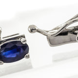 Arya 10K White Gold Oval-Cut Blue Sapphire Bracelet