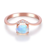 Amirah 10K Rose Gold Oval-Cut Natural African Opal Ring