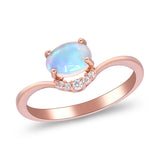 Amirah 10K Rose Gold Oval-Cut Natural African Opal Ring