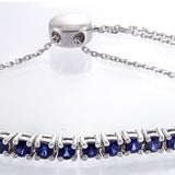 Adalynn 10K White Gold Round-Cut Blue Sapphire Bracelet