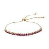 Ruth 10K Yellow Gold Round-Cut Mozambique Ruby Bracelet
