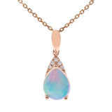 Lydia 10K Rose Gold Pear-Cut Opal Pendant