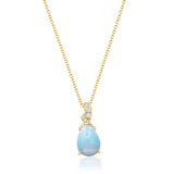 Nylah 10K Yellow Gold Oval-Cab Natural African Opal Pendant