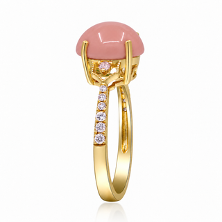 Kynlee 14K Yellow Gold Oval-Cab Pink Opal Ring