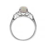 Hailey 10K White Gold Cushion-Cut Opal Ring