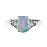 Hailey 10K White Gold Cushion-Cut Opal Ring