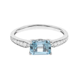 Elliana 10K White Gold Cushion-Cut Aquamarine Ring