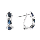 Amelia 10K White Gold Pear-Cut Blue Sapphire Earring