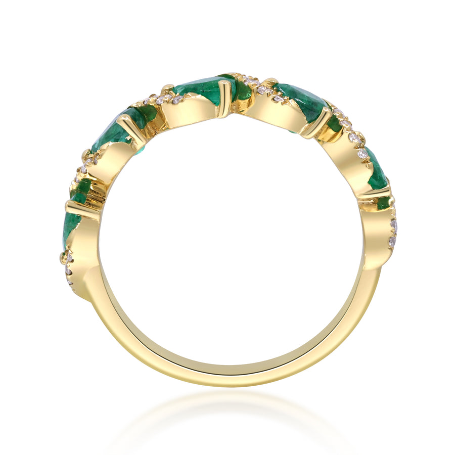 Penelope 10K Yellow Gold Pear-Cut Emerald Ring