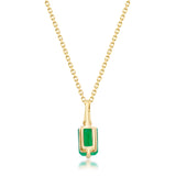 Remi 10K Yellow Gold Emerald-Cut Natural Zambian Emerald Pendant