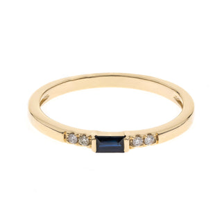 Adriana 14K Yellow Gold Baguette-Cut Ceylon Blue Sapphire Ring