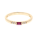 Amelia 10K Yellow Gold Emerald-Cut Mozambique Ruby Ring