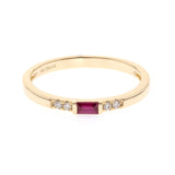 Brianna 10K Yellow Gold Emerald-Cut Mozambique Ruby Ring