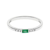 Molly 10K White Gold Emerald-Cut Emerald Ring