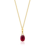 Kiara 10K Yellow Gold Oval-Cut Mozambique Ruby Pendant