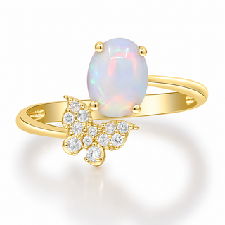 Zhuri 10K Yellow Gold Oval-Cut African Opal Ring