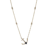 Kaylani 10K Yellow Gold Round-Cut Blue Sapphire Necklace