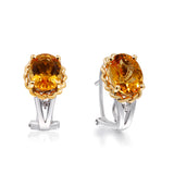 Genevieve 10K White Gold Oval-Cut Brazilian Citrine Earring