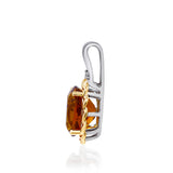 Valentina 10K Yellow Gold and Silver Oval-Cut Brazilian Citrine Pendant