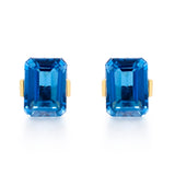 Cooper 10K Yellow Gold Emerald-Cut Brazilian London Blue Topaz Earrings
