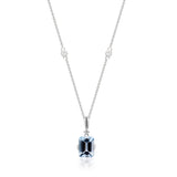 Royalty 10K White Gold Emerald-Cut Brazilian Aquamarine Pendant