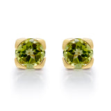 Gwen 10K Yellow Gold Round-Cut Manchurian Peridot Earring