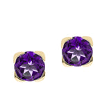 Aria 10K Yellow Gold Round-Cut Brazilian Amethyst Earring