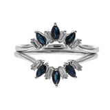 Amelia 14K White Gold Marquise-Cut Blue Sapphire Ring