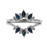 Adelaide 14K White Gold Marquise-Cut Blue Sapphire Ring