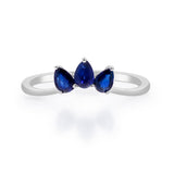 Amelia 14K White Gold Pear-Cut Blue Sapphire Ring