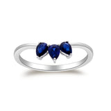 Amelia 14K White Gold Pear-Cut Blue Sapphire Ring